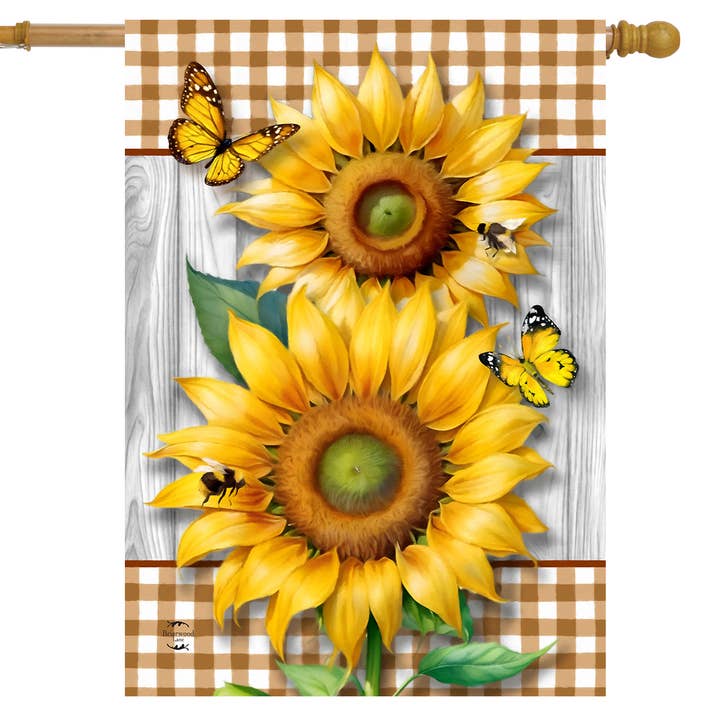 Sunflower Duo House Flag for wholesale by Briarwood Lane