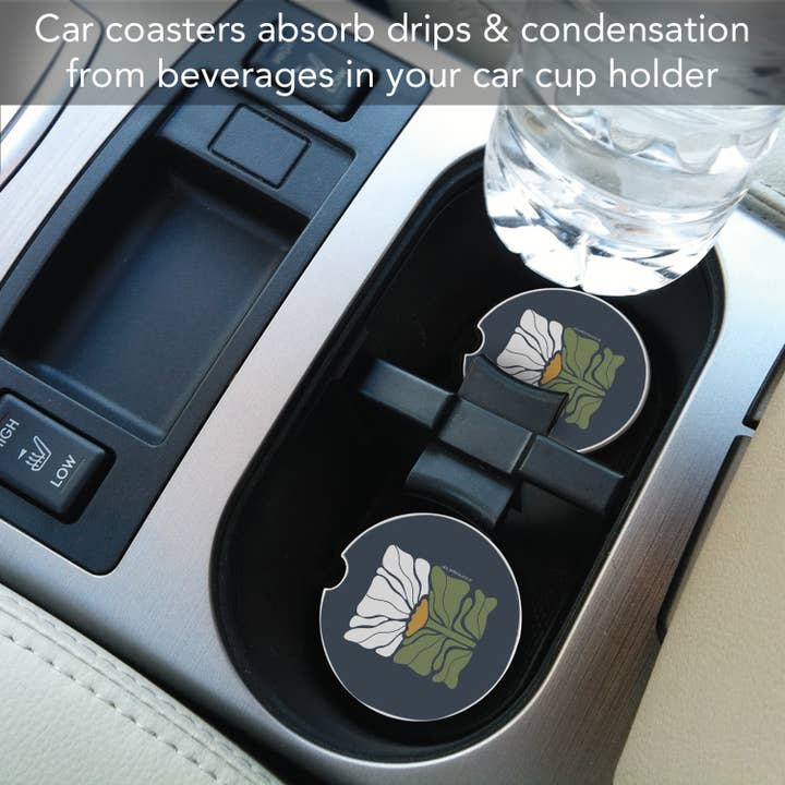 CounterArt/Highland Home/Thirstystone - Wholesale Coasters - "Bohemian Floral" Absorbent Stone Car Coaster 1pk 1