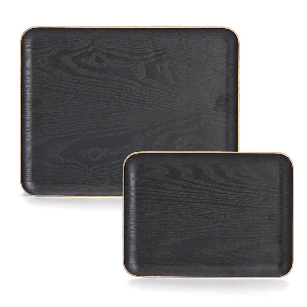 Serving tray, wood/wenge veneer, 100% FSC black #2 for wholesale on Faire4