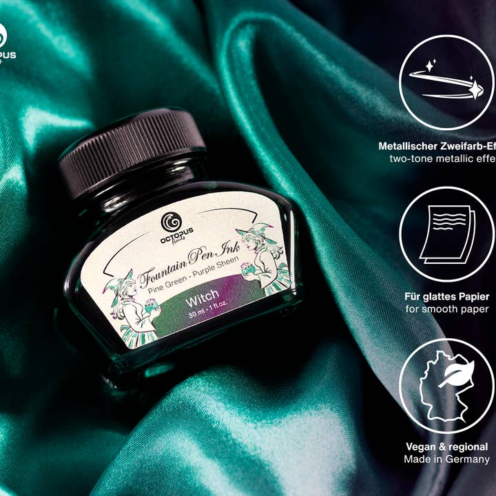 Octopus Concept GmbH - Vendita all'ingrosso Inchiostri - Inchiostro per penna stilografica, Sheen Witch, verde, 30 ml