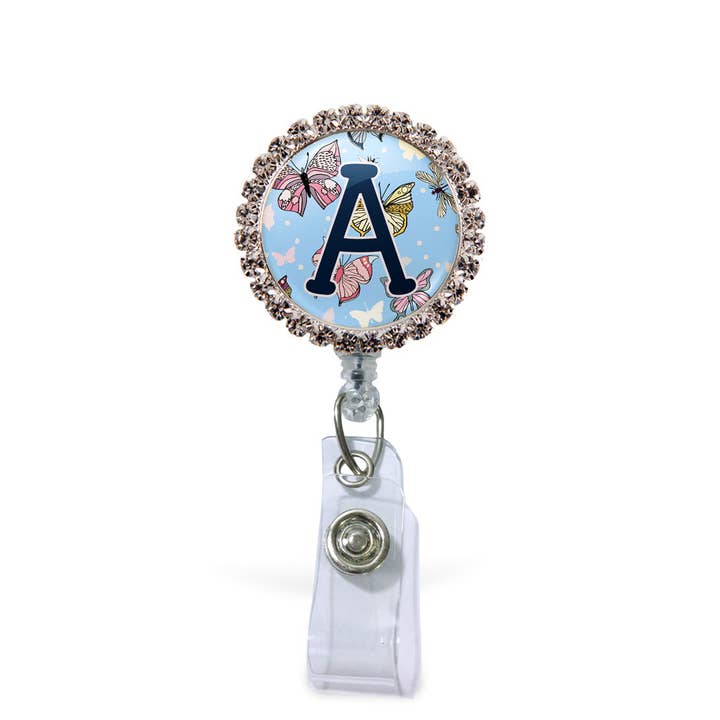 Butterfly Garden Initial and Title Lapel Pin for wholesale by OUTSIDE THE BOX, LLC