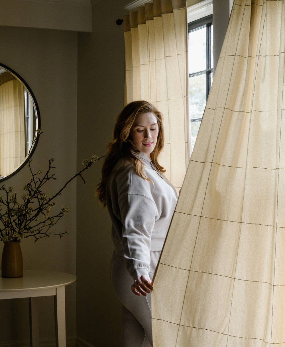 Anchal - Wholesale Curtain - Grid-Stitch Curtain Panel3