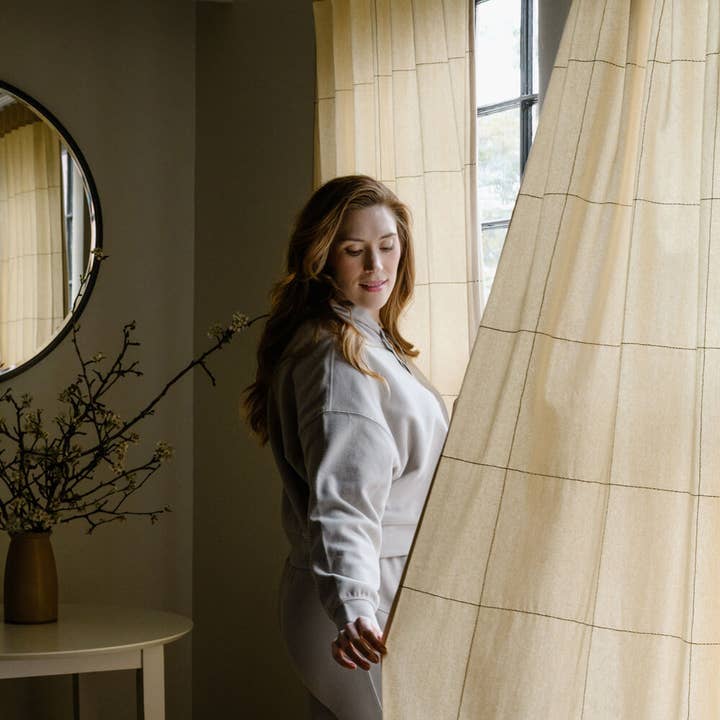 Anchal - Wholesale Curtain - Grid-Stitch Curtain Panel3