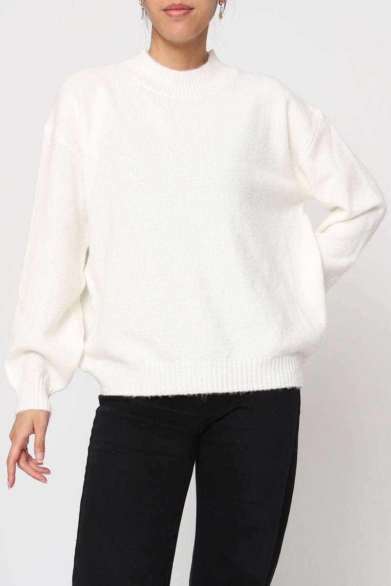 DIX-ONZE - Wholesale Knit Sweater - Women's - Soft Plain Sweater – Round Neck & Long Sleeves10