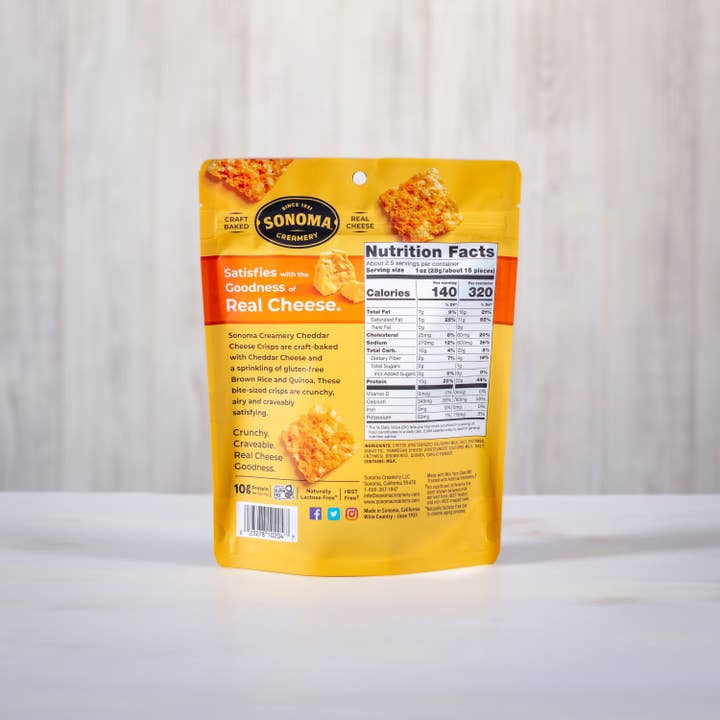 Sonoma Creamery - Wholesale Crackers - Sonoma Creamery Cheese Crisps - Cheddar