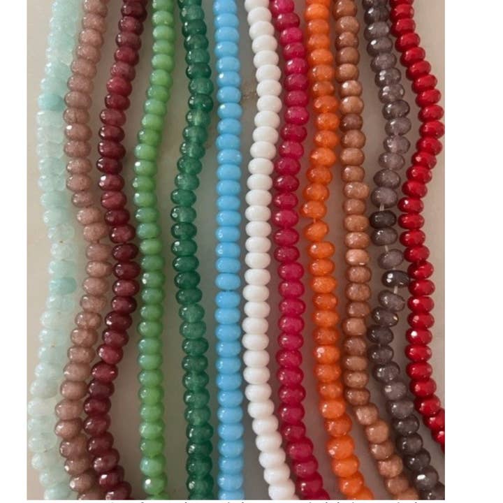 Sonya Renee Jewelry - Wholesale Beaded/Pearl Necklace - Candice Necklace - faceted and smooth gemstone roundels42
