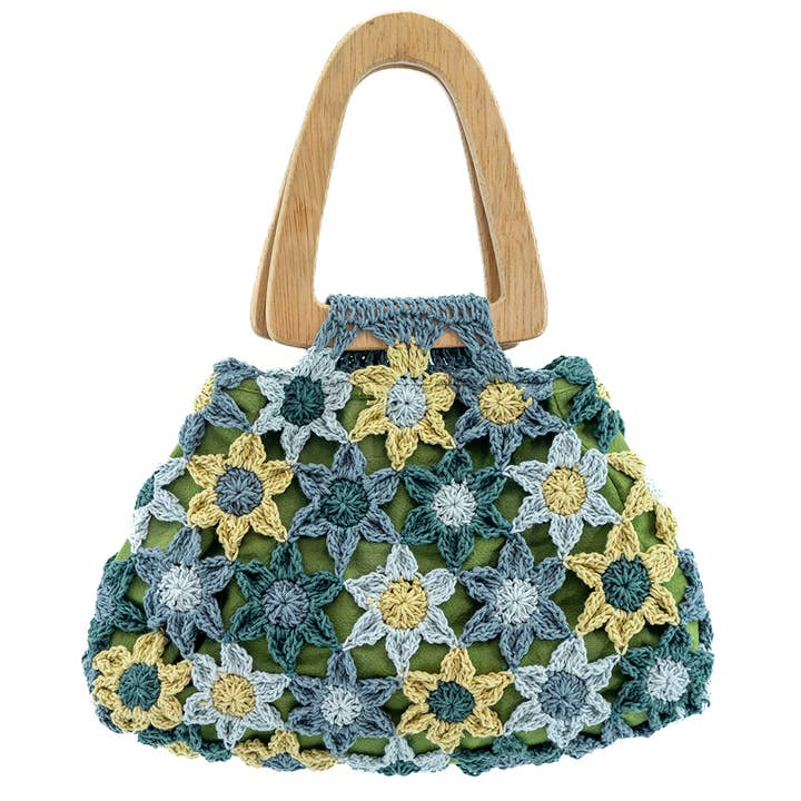 Crocheted Flower Handbag | Moss for wholesale by Balizen Direct from Bali