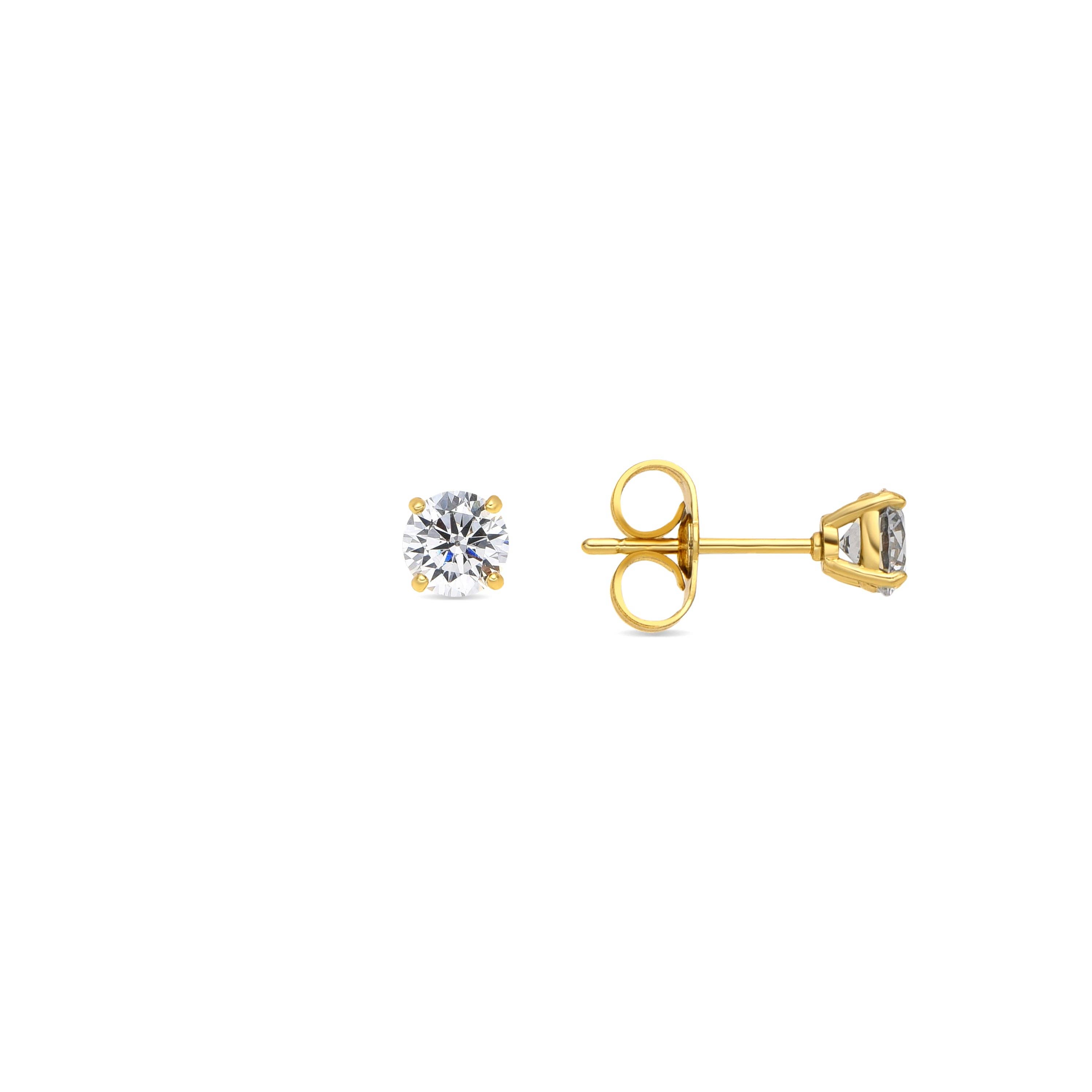 Luxenter - Wholesale Stud/Post Earrings - Pendientes Luxenter con Circonita Brillante acabado oro amarillo 18k - Verak0