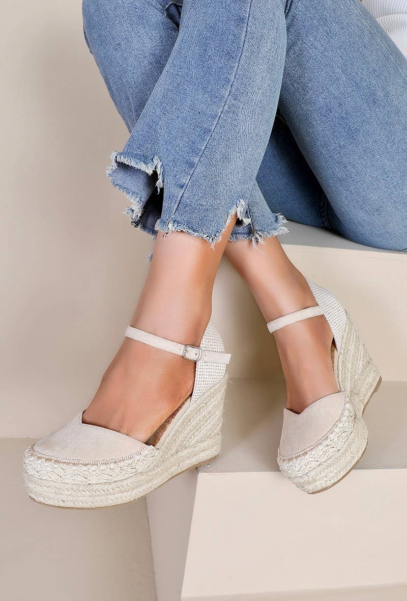 Joia Paris - Vente Chaussures compensées – femme - Sandale compensée à plateforme et couture tendance JN-793