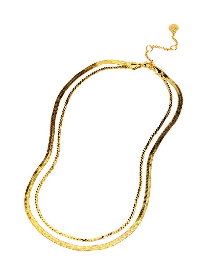 Layered Herringbone Short Necklace (TS) for wholesale by rho