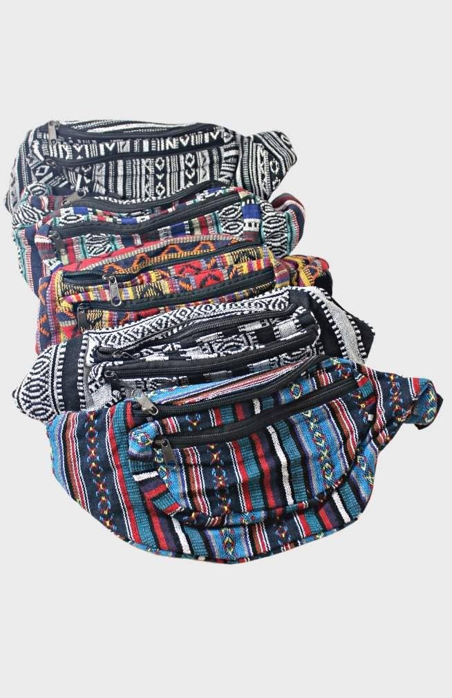 Ganesh Himal Trading - Wholesale Belt Bag - Unisex - Gyari Stripe Sling Bag Large5