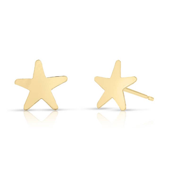 Tiny Star Earrings 14k for wholesale by Suzan DES