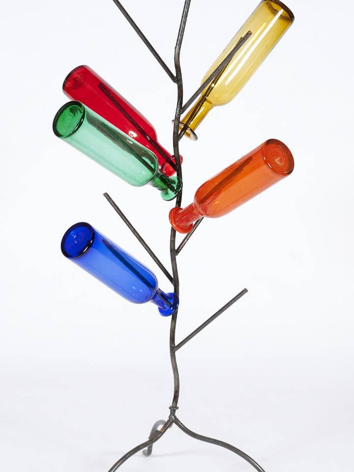 Wrought Iron Empty Wine Bottle Tree for wholesale by Garden Iron And More