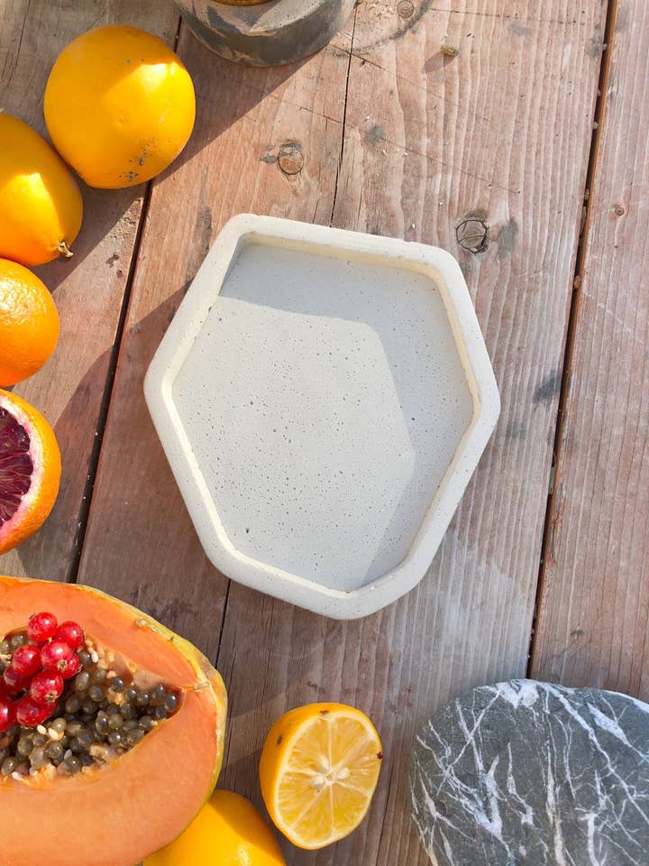 Geo Shaped Tray Dish Catchall Unpigmented (Small Size) for wholesale by Made By Rheal