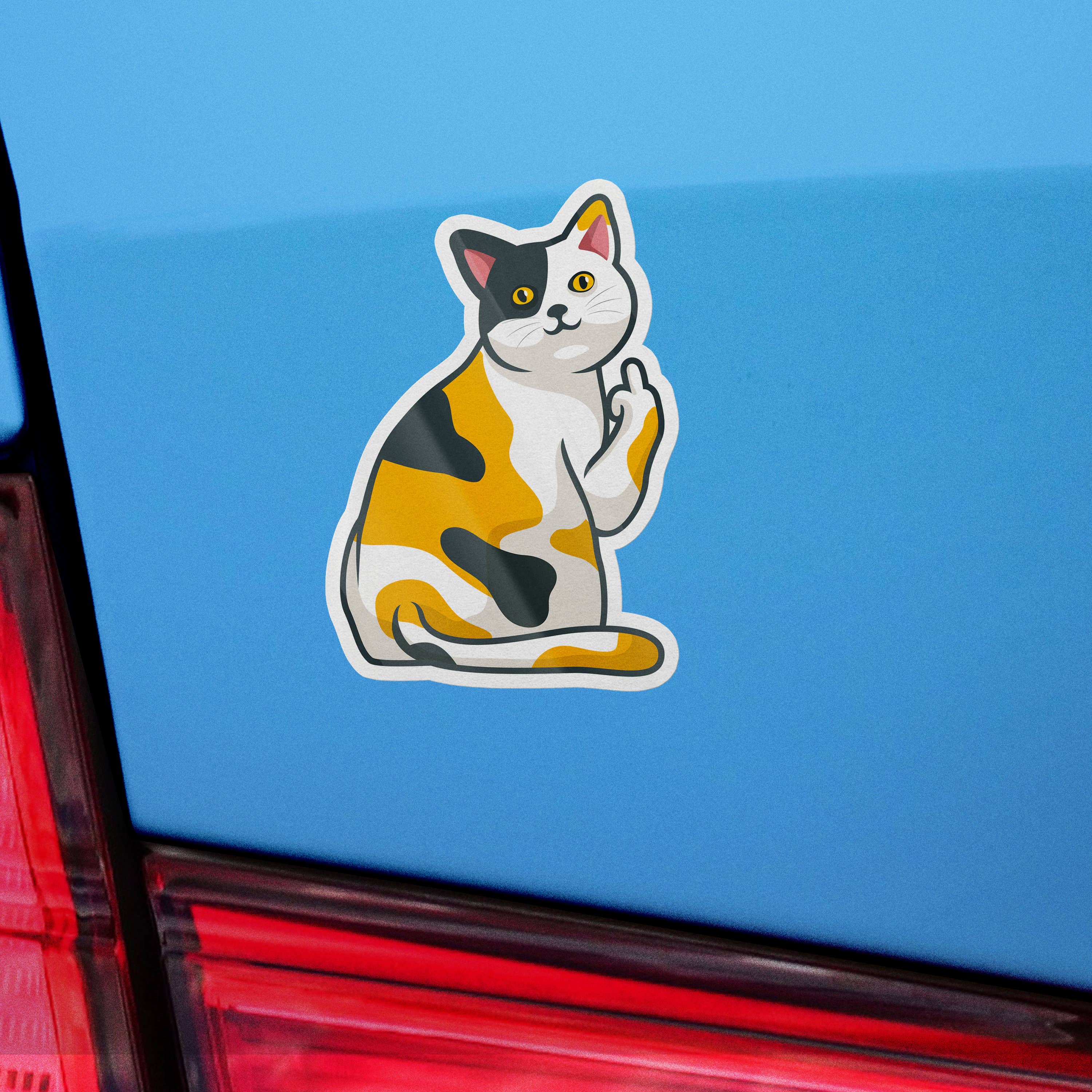 Sticker Bull – wholesale Klistermärke – Cat Flipping Off klistermärke, Rolig Meme klistermärke, Katt mamma, Katt klistermärke, Vattentät Vinyl klistermärke för vattenflaska, Hydroflaska, Bärbar dator7
