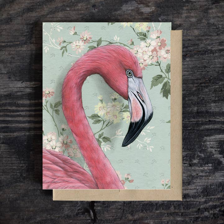 Emily Uchytil - Wholesale Stationery/Notecard Set - Pink Flamingo - Note Card