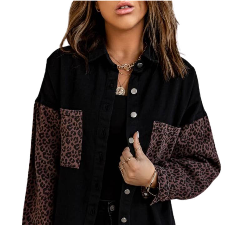 Leopard Jean Jacket for wholesale by NASTIK