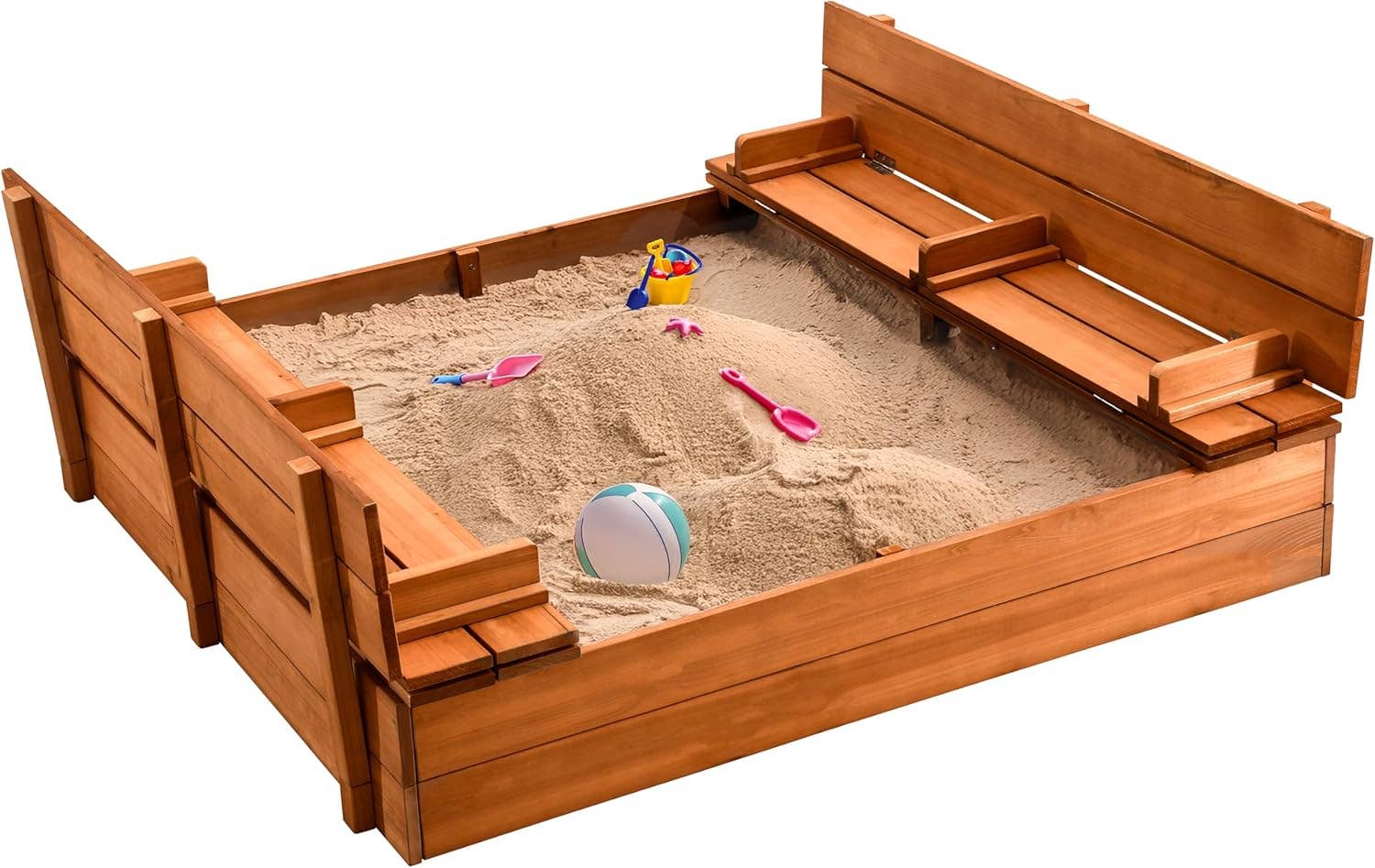 Play22 - Vente Jouet en bois – enfant - Grande bac à sable en bois pour enfants avec couvercle7