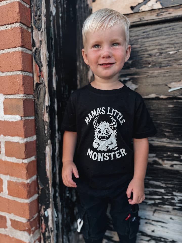 Mama's Little Monster, Baby / Toddler Tee for wholesale by Raising Brave