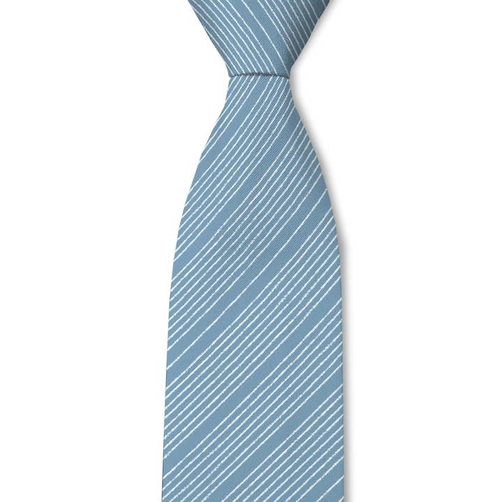 Drip — Cravatta testurizzata a righe blu polveroso per la vendita all'ingrosso da parte di Tough Apparel