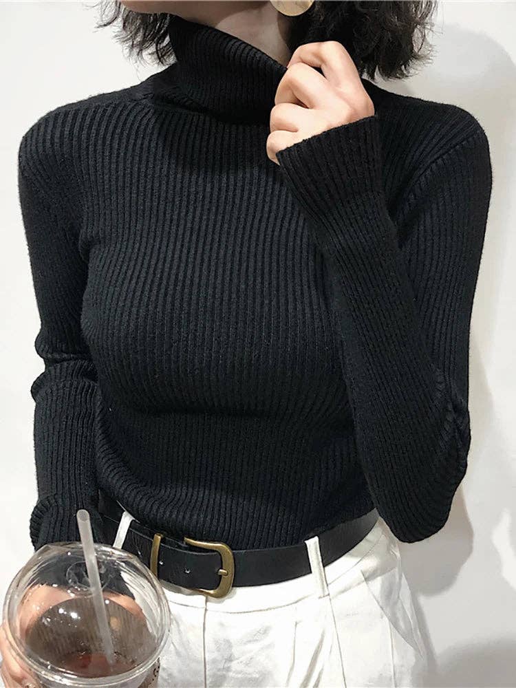 Blak Wardrob - Wholesale Knitted jumper – Women′s - Turtleneck Women Korean Sweater47