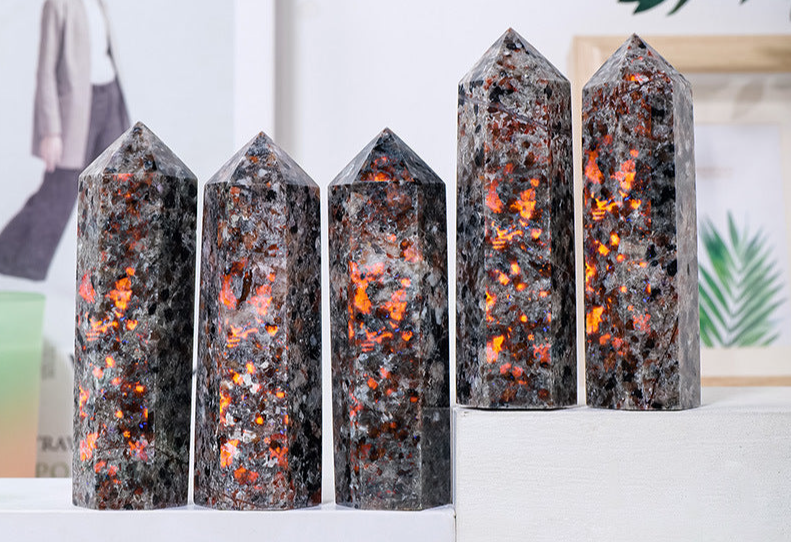 Moon Rituals - Wholesale Spiritual Stone/Crystal - Yooperlite Tower Point Generator - Nature's Glow in Your Home, Christmas Crystal Gift1