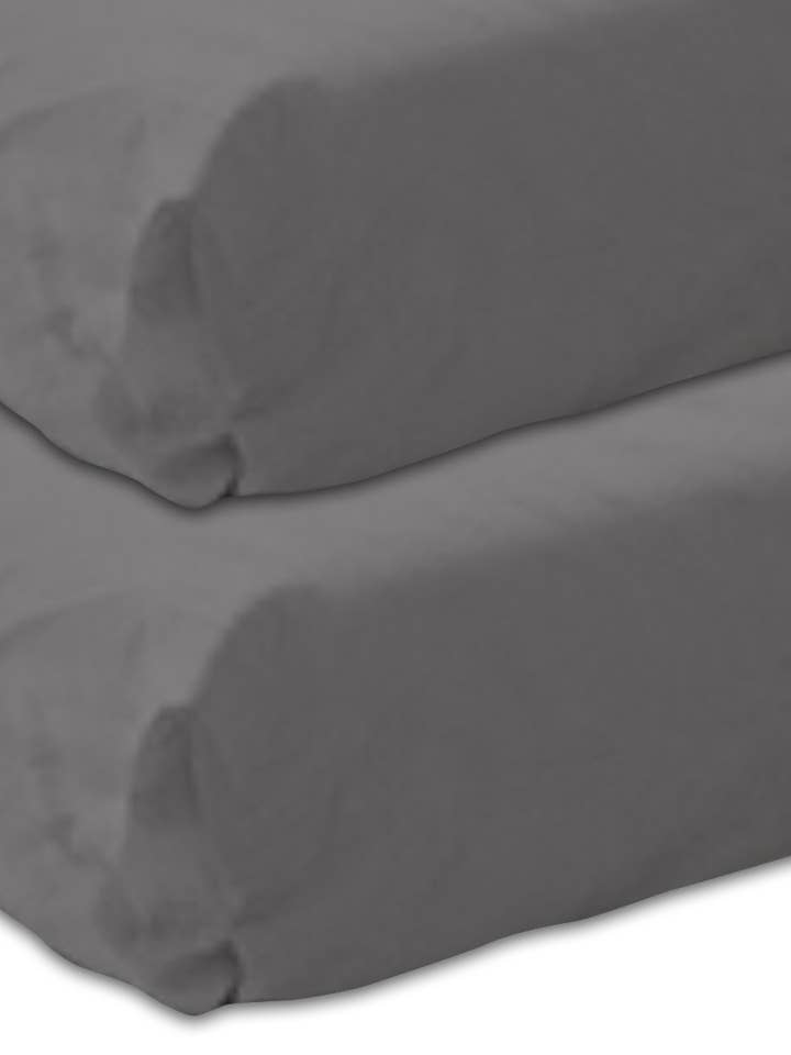 Set of 2 Anthracite Organic Cotton Fitted Sheet for wholesale by Mani Textile