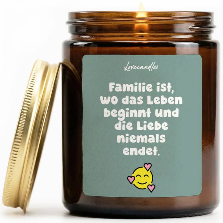 Bougie parfumée à la vanille - La famille est là où la vie commence et où l'amour ne finit jamais. pour la vente par Lovecandles