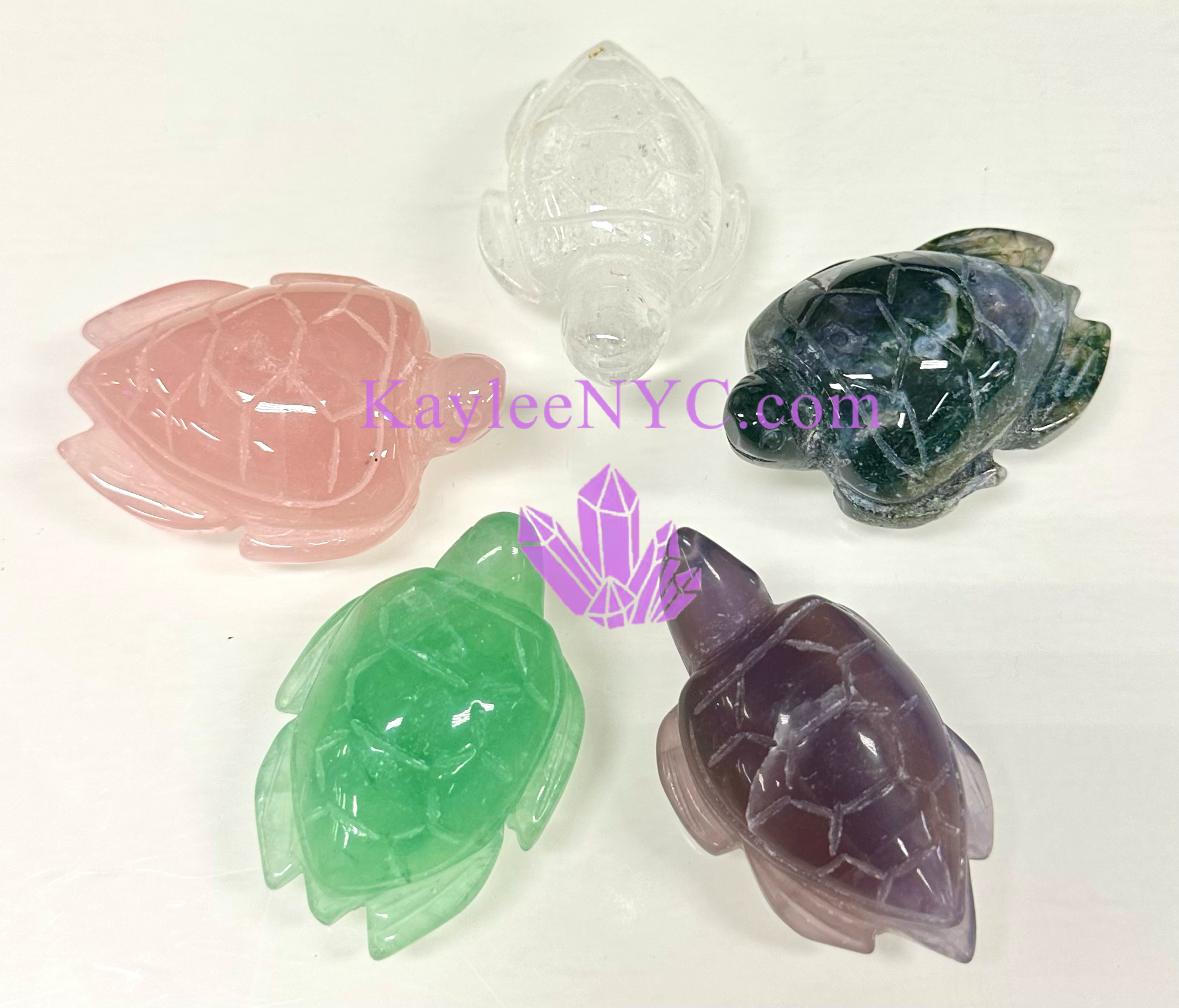 KayleeNYC - Wholesale Spiritual Stone/Crystal - 2.5” Hand Carved Natural Crystal Sea Turtles7