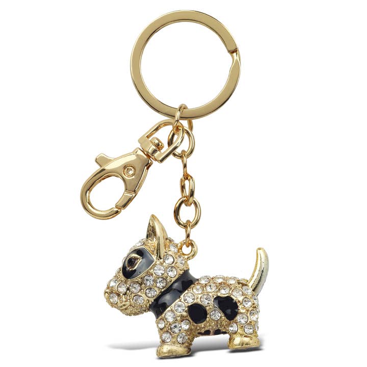 Cota Global - Wholesale Keychain - Unisex - Gold Sparkling Charms - Bull Terrier Dog