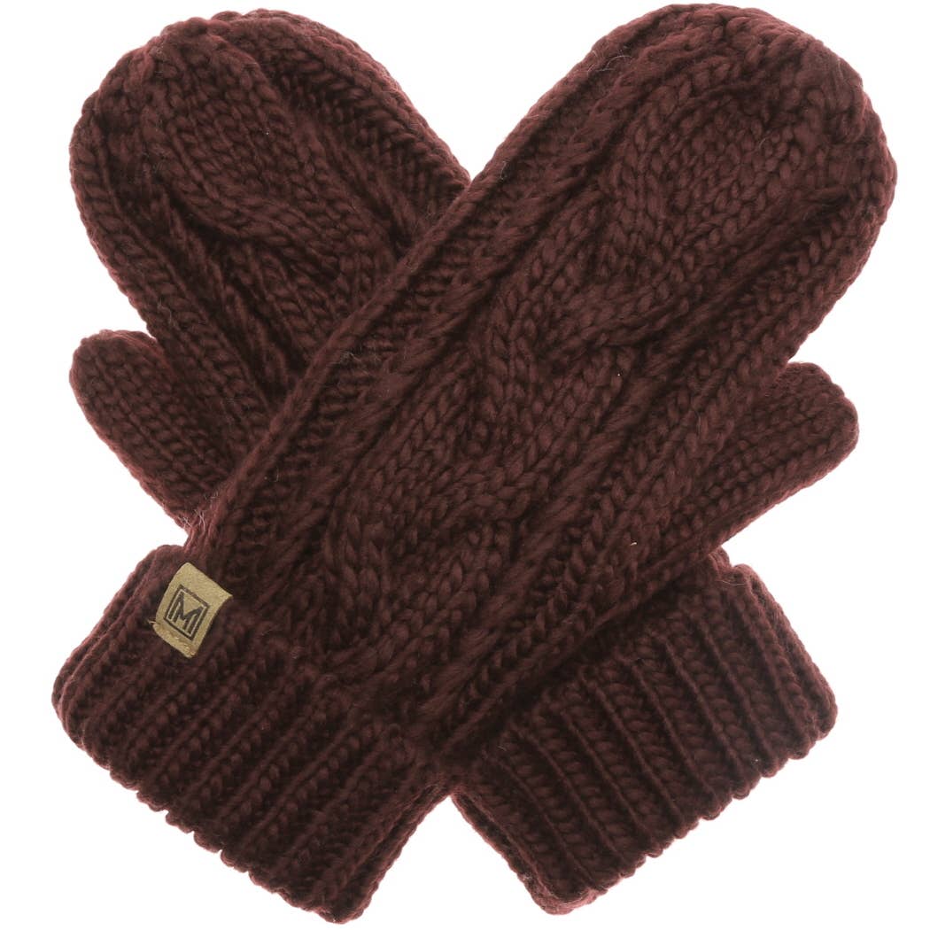 Fashion City - Wholesale Mittens - Women's - Winter Gloves Cable Knit Mittens with Fleece Lined10