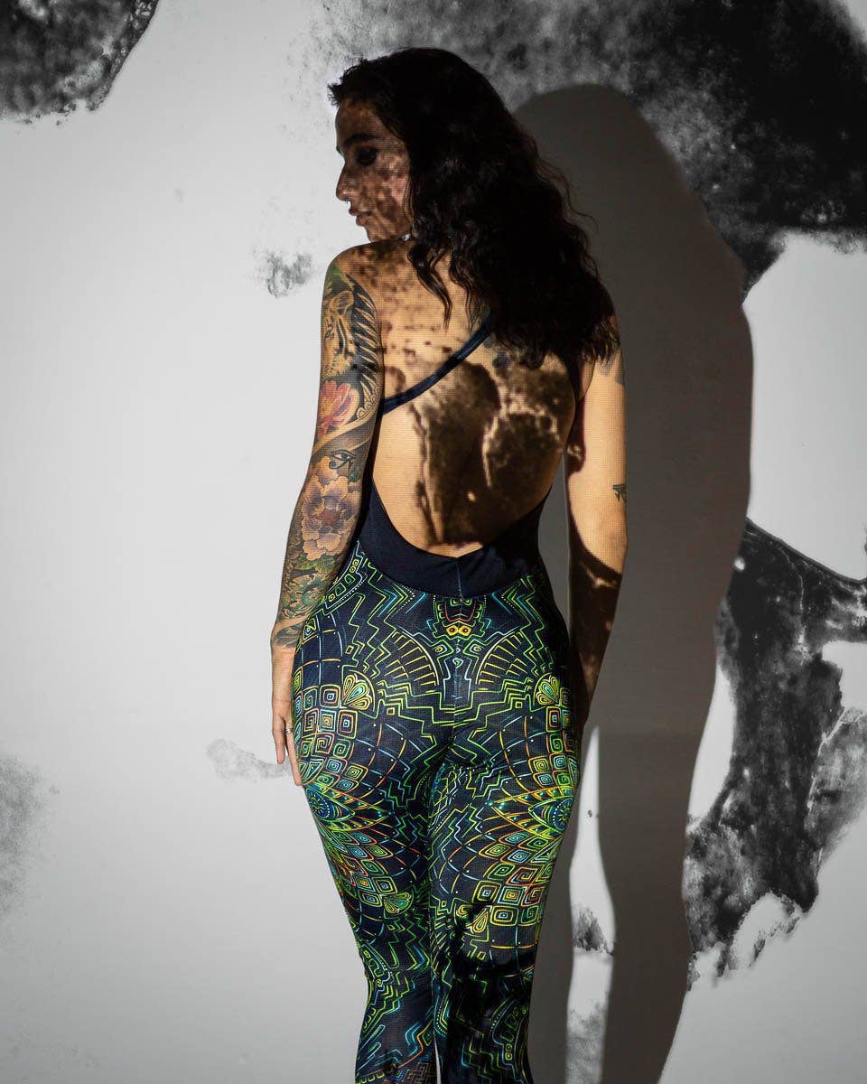 Mystic Mind - Vente Combinaison – femme - Combinaison Rave | Tenue Rave Femme | Tenue Burning Man | Combinaison Réactive aux UV | Retu Sepra (JU)5