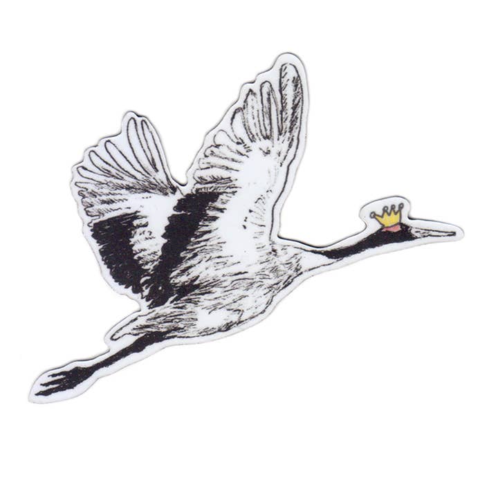 Crane In A Crown Magnet for wholesale by Sian Zeng
