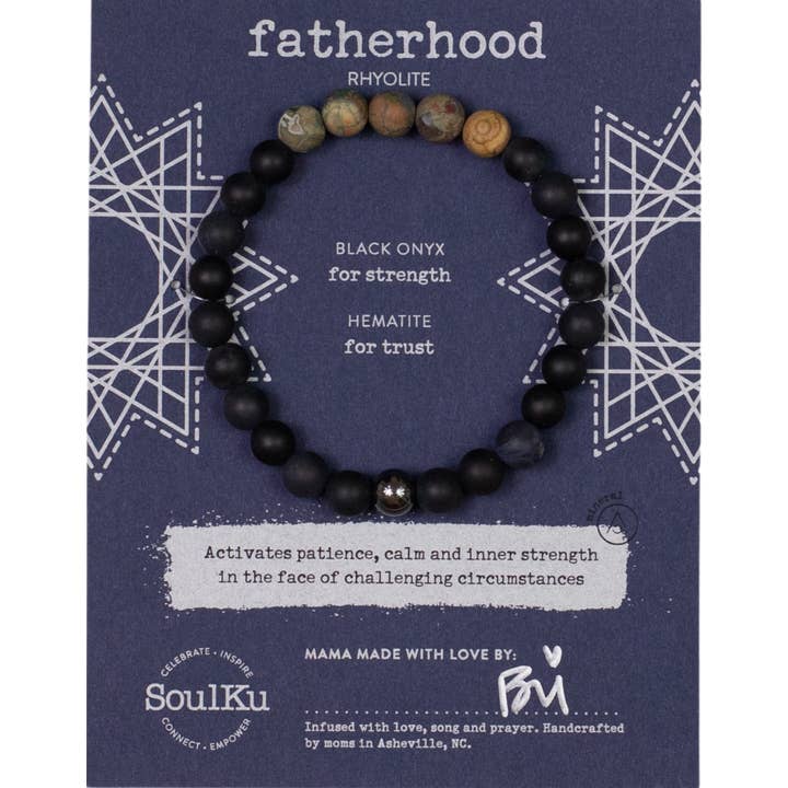 SoulKu - Wholesale Beaded Bracelet - Rhyolite Men's Bracelet For Fatherhood