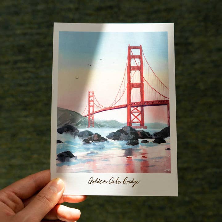 Seen&Felt by Adelya - Vente Cartes postales - Carte postale Golf Foil San Francisco Carte postale Golden Gate Bridge2