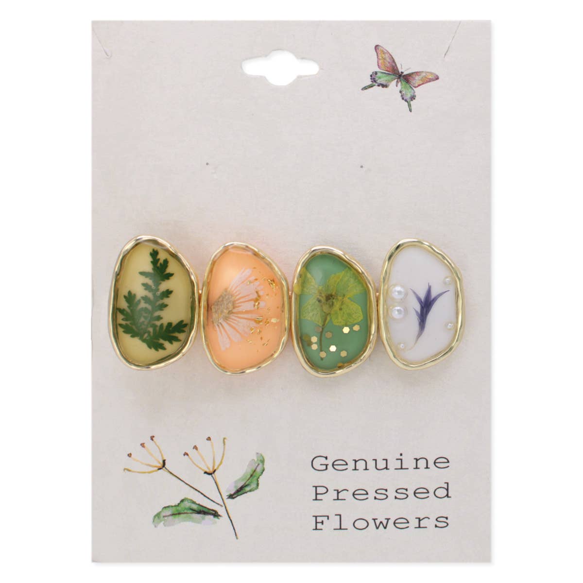 ZAD - Wholesale Hair Clip - Women's - Pastel Dried Flower Gold Barrette1