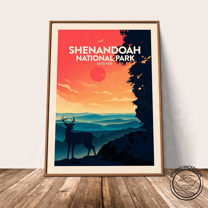 Imprimé de style traditionnel du parc national de Shenandoah pour la vente par Studio Inception