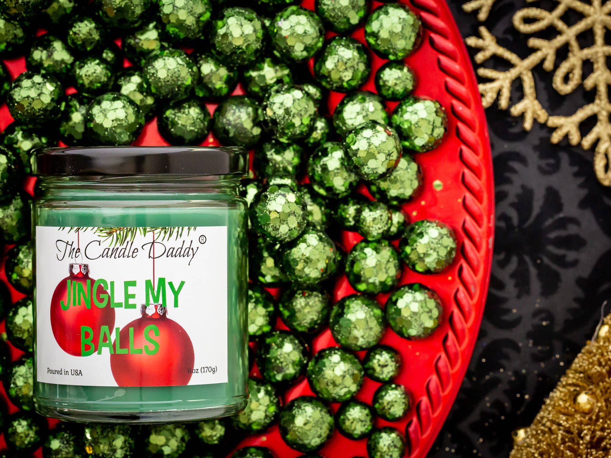 The Candle Daddy - Wholesale Jar/Filled Candle - Jingle My Balls Holiday Candle - Funny Christmas Holly Berry2