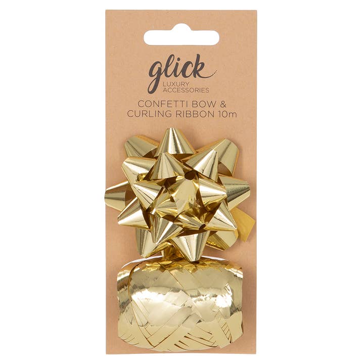 Glick - Wholesale Ribbon - Gift Wrapping - BOW/CURLING RIBBON MULTIPACK METALLIC GOLD
