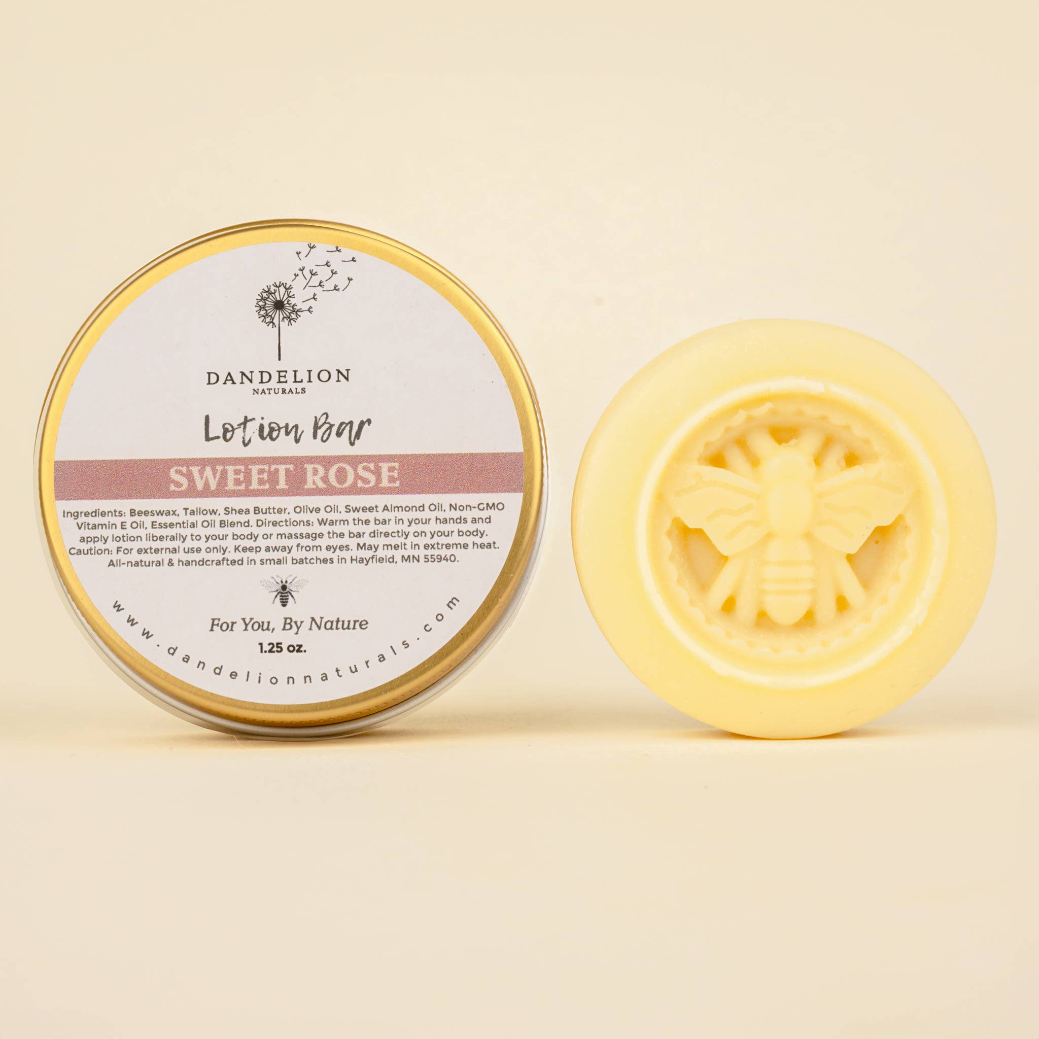 Dandelion Naturals – wholesale Solid lotion – Rose Lavender Vanilla Tallow Lotion Bar | Solid Lotion Bar 1