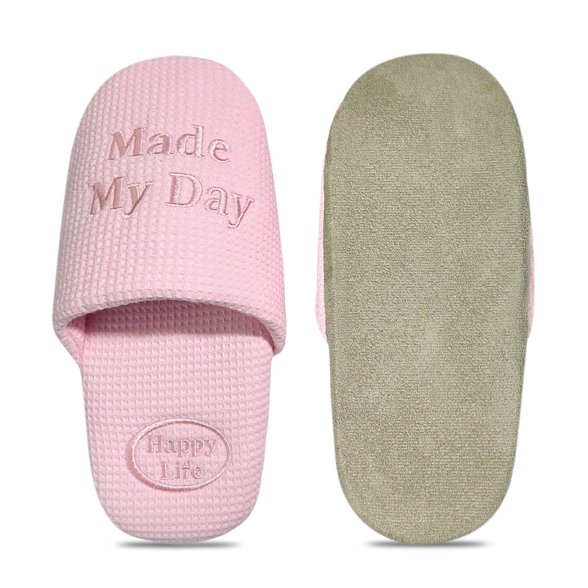 Dipped Shop – Engroshandel Slippers - Dame – Bløde Brev Broderede Vaffel Indendørs Tøfler DP25F8992