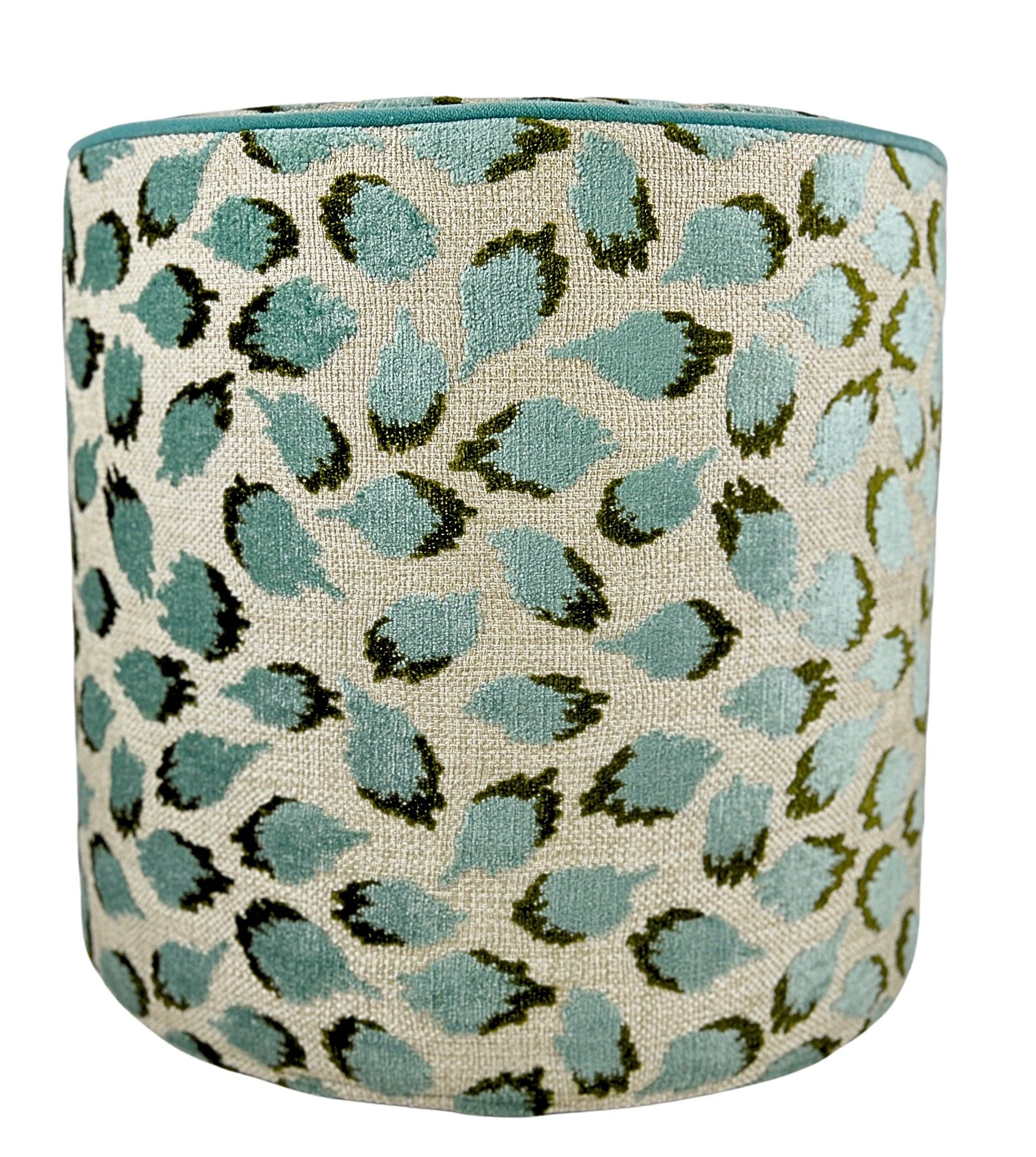 Piper-Collection - Wholesale Ottoman - Perch Lottie - Aqua/green stool w/ cord (MADE TO ORDER)1