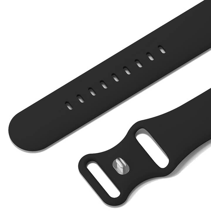 Friendie Pty Ltd - Wholesale Watch band/strap – Unisex - Silicone Sports Band Black with Silver Pin - The Noosa - Compatible with Apple Watch Size 42mm to 45mm1