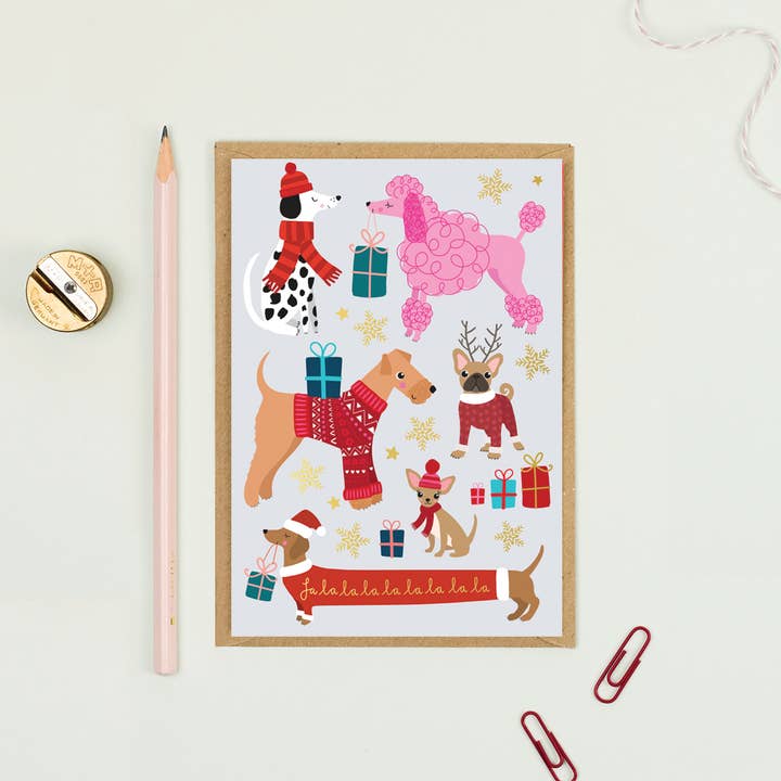 Carte de vœux pour chiens de Noël | Carte de Noël | Carte de saison pour la vente par Mifkins