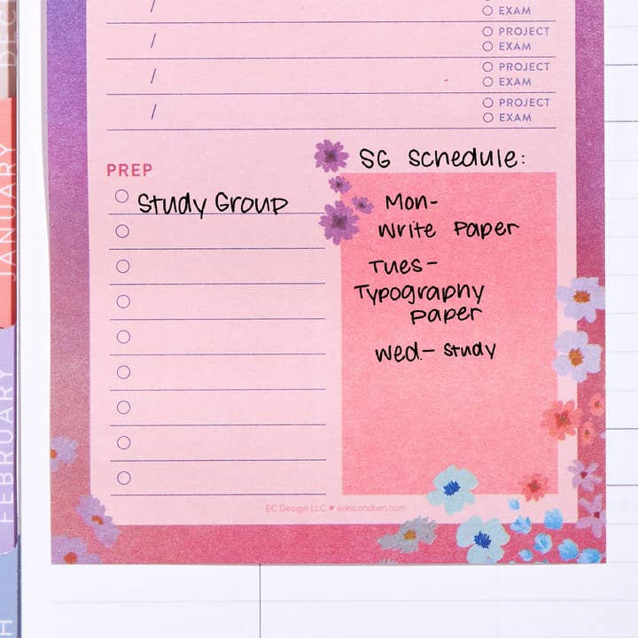Erin Condren Design - Wholesale Sticky Notes - 4x6 Weekly Projects & Exams Sticky Note Edition 25