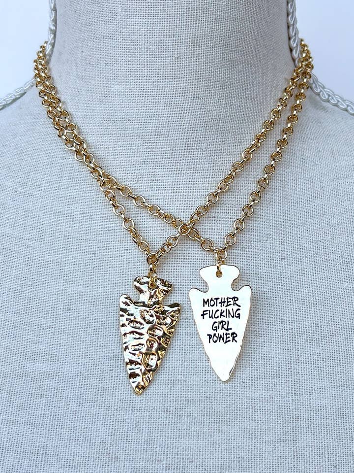 Girl Power Necklace in Gold for wholesale by Dylan Designs