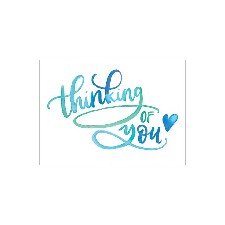 Thinking of You greeting card for wholesale by Katie Elizabeth Lettering