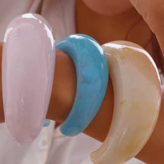 HoopLa - Wholesale Cuff Bracelet - Loose Lucite Cuff Bangle- Italian Resin Bracelet