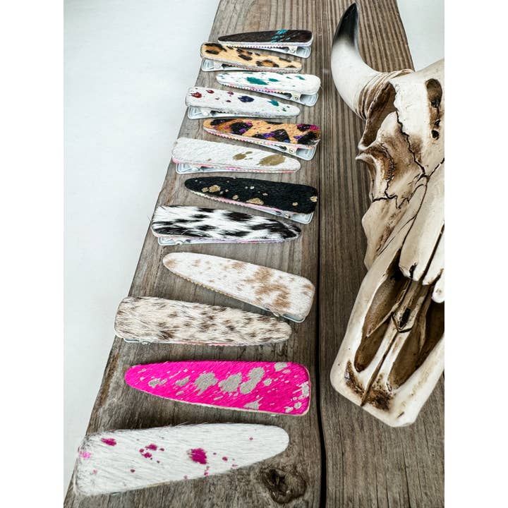 Boho Ranch Shop - Wholesale Barrette - Women's - Western Hair On Cowhide Hair Clip Barrette