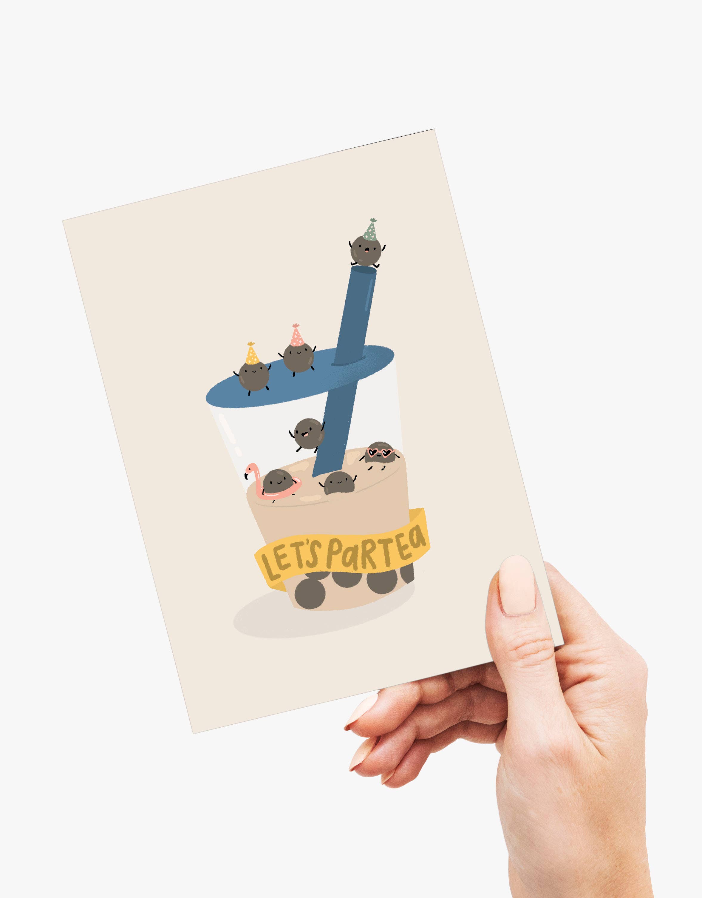 peach & paperie - Wholesale Birthday Card - Let's Partea - Birthday Boba Greeting Card1